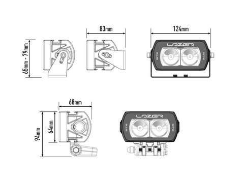 Lazer lamps ST evolution led 2 LED belgique barre lampe 4