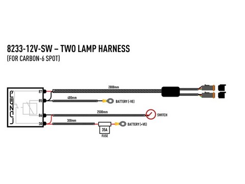 8233-12V-SW, kit câblage carbon series LAZER 2